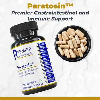 Premier Research Labs Paratosin - Gut Health Supplement, Reishi Mushroom Capsules, Hyssop Capsules, Wild Garlic Supplements, GI Support for Men & Women - 60 Vegetarian Capsules Premier Research LabsBuy Supplements Australia