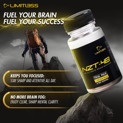 Nootropic Premium Brain Booster - Brain Supplement for Memory + Focus + Natural Energy - Caffeinated, Phosphatidylserine, Vitamins B6 B12-5ct Capsules - Travel Pack NZT-48Buy Supplements Australia