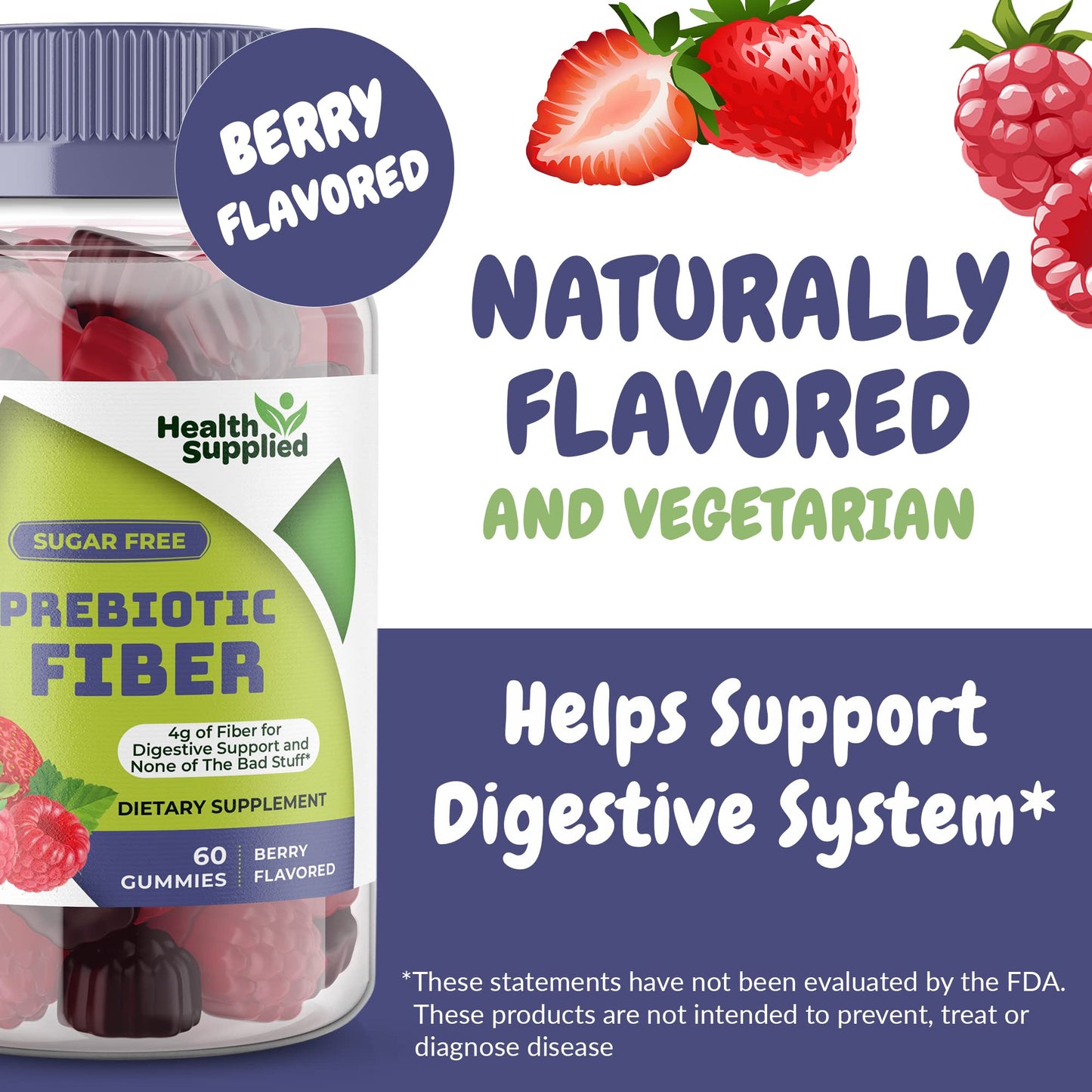 Fiber Prebiotic Gummies Sugar Free, Keto Friendly | Gut Cleansing, Digestive Health Regularity Health SuppliedBuy Supplements Australia
