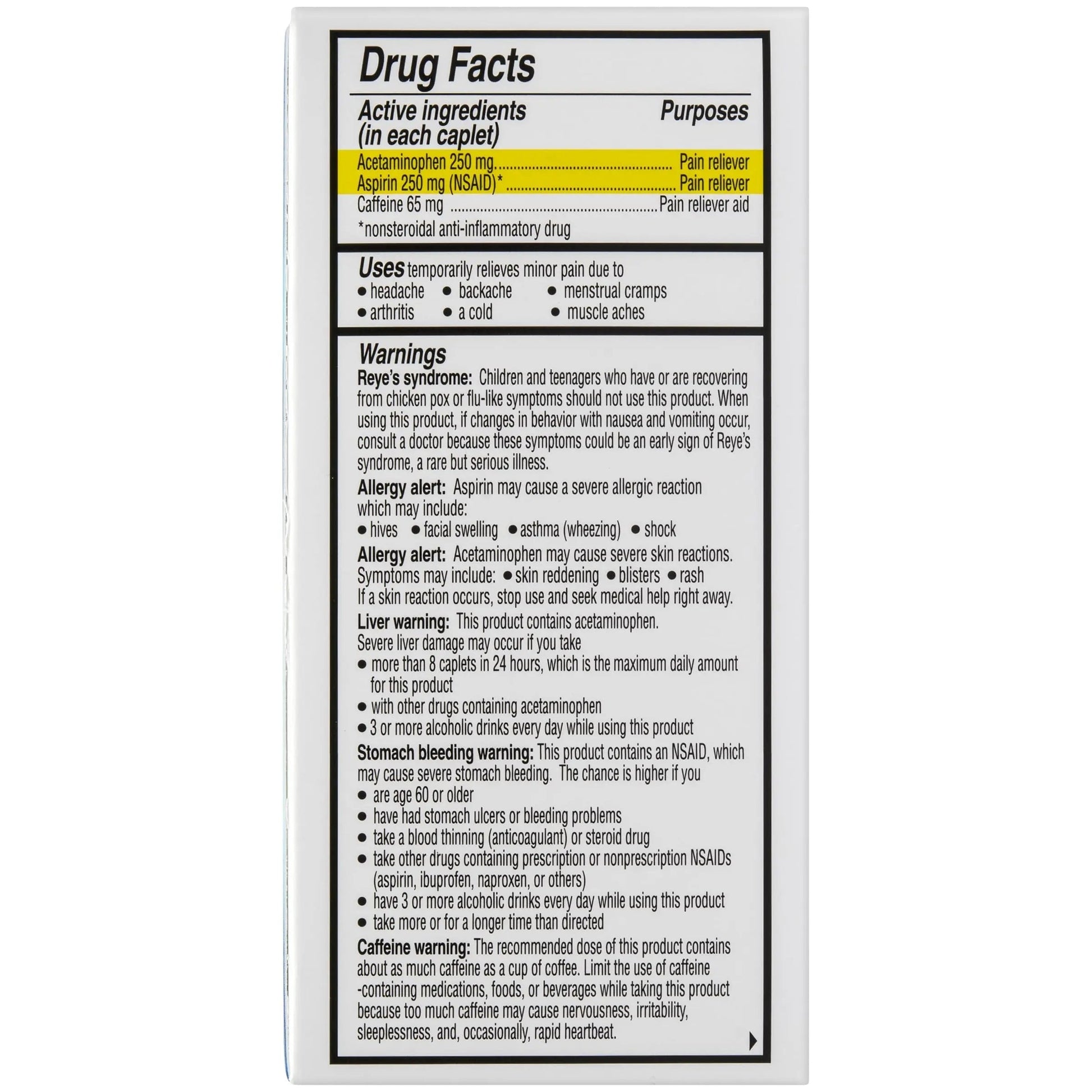 Vanquish Headache Relief, Acetaminophen, Aspirin, Caffeine, 100 Caplets, Packaging May Vary VanquishBuy Supplements Australia