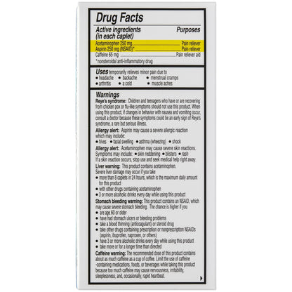 Vanquish Headache Relief, Acetaminophen, Aspirin, Caffeine, 100 Caplets, Packaging May Vary VanquishBuy Supplements Australia