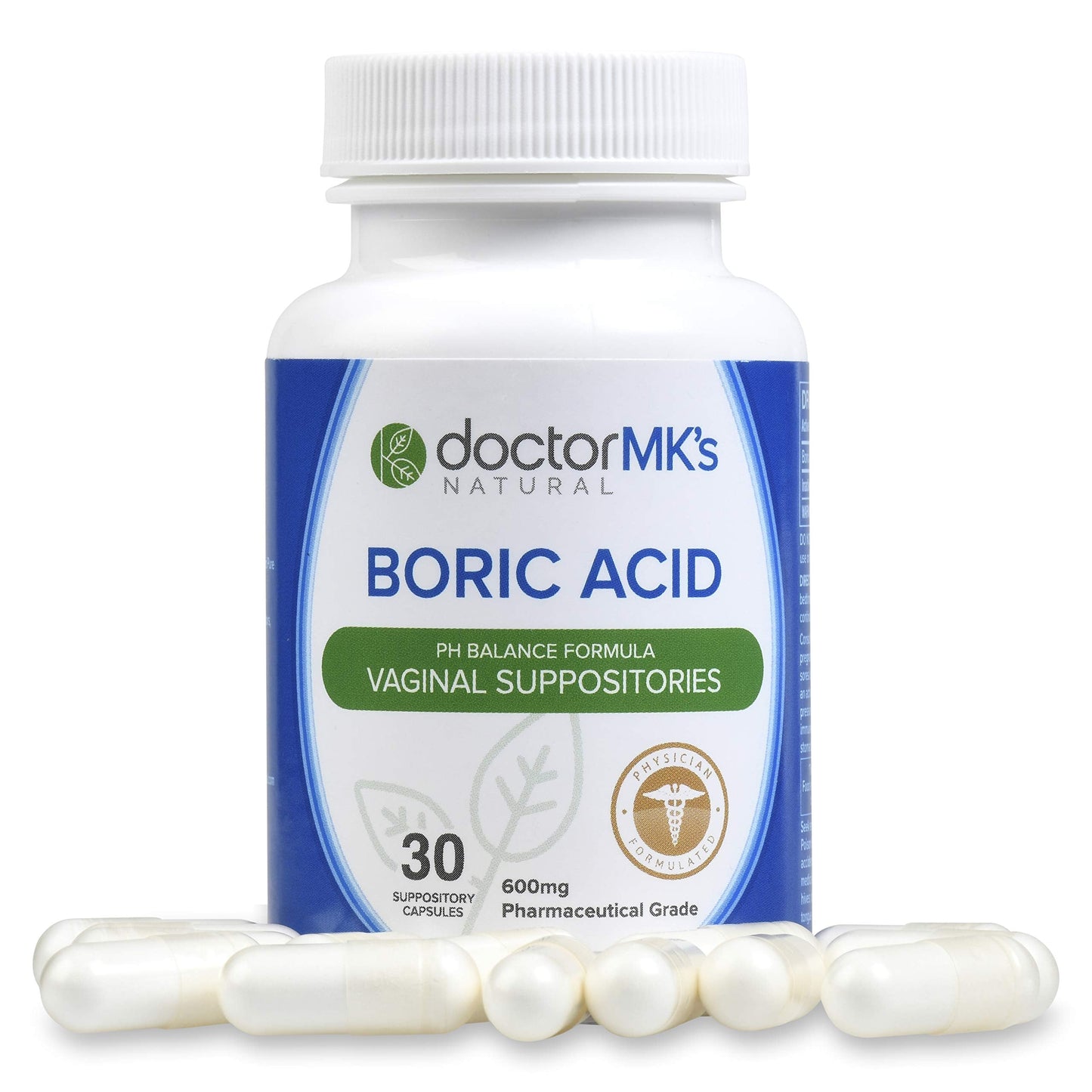 doctor MK's NATURAL Boric Acid Suppositories (600mg) for Healthy Feminine pH Support doctor MK's NATURALBuy Supplements Australia