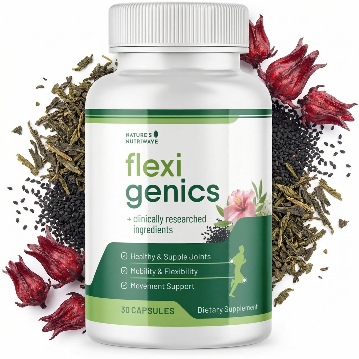 Flexigenics – Natural Support Formula with Green Tea Extract, Black Cumin Seed & Vitamin K2 – Non-GMO, Easy-to-Take – 30 Capsules, 1 Month Supply Nature’s NutriWaveBuy Supplements Australia