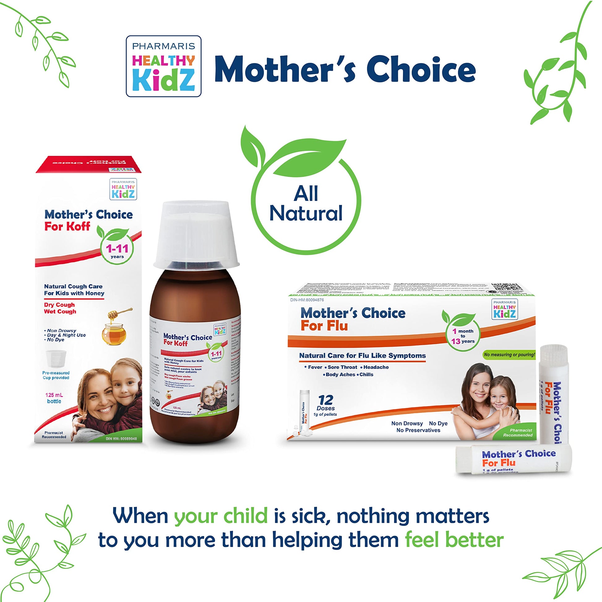 Mother’s Choice for Koff, for Dry and Wet Cough, Natural Cough Care for Kids with Honey, 125 ml PHARMARIS HEALTHY KIDZ MOTHER'S CHOICEBuy Supplements Australia