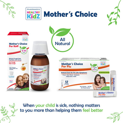 Mother’s Choice for Koff, for Dry and Wet Cough, Natural Cough Care for Kids with Honey, 125 ml PHARMARIS HEALTHY KIDZ MOTHER'S CHOICEBuy Supplements Australia