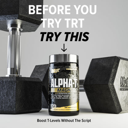 Nutrex Research Alpha-T Magnum Testosterone Support for Men | Anabolic Supplement with Tongkat Ali, Fadogia Agrestis, Shilajit and Ashwagandha | Muscle Builder for Strength, Growth & Hormone Balance Nutrex ResearchBuy Supplements Australia