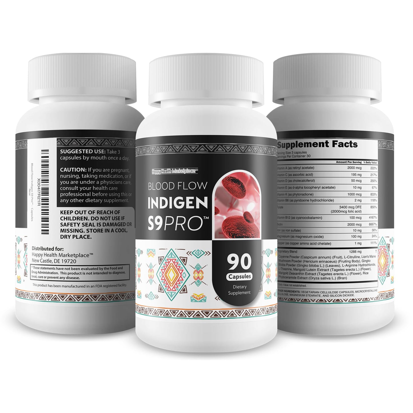 Blood Flow Indigen S9 Pro - Our Best Poor Circulation Supplements for Advanced Blood Flow Care - Blood Circulation Support - Blood Circulation Supplements for Healthy Blood Flow Help Blood Flow Pills Happy Health MarketplaceBuy Supplements Australia
