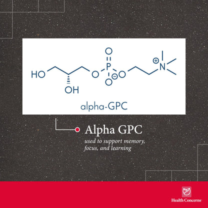 Health Concerns Cogni-Spark – Brain Support for Memory, Focus, and Mental Clarity – Alpha-GPC Choline Supplement for Cognition, Nerve Function & Longevity