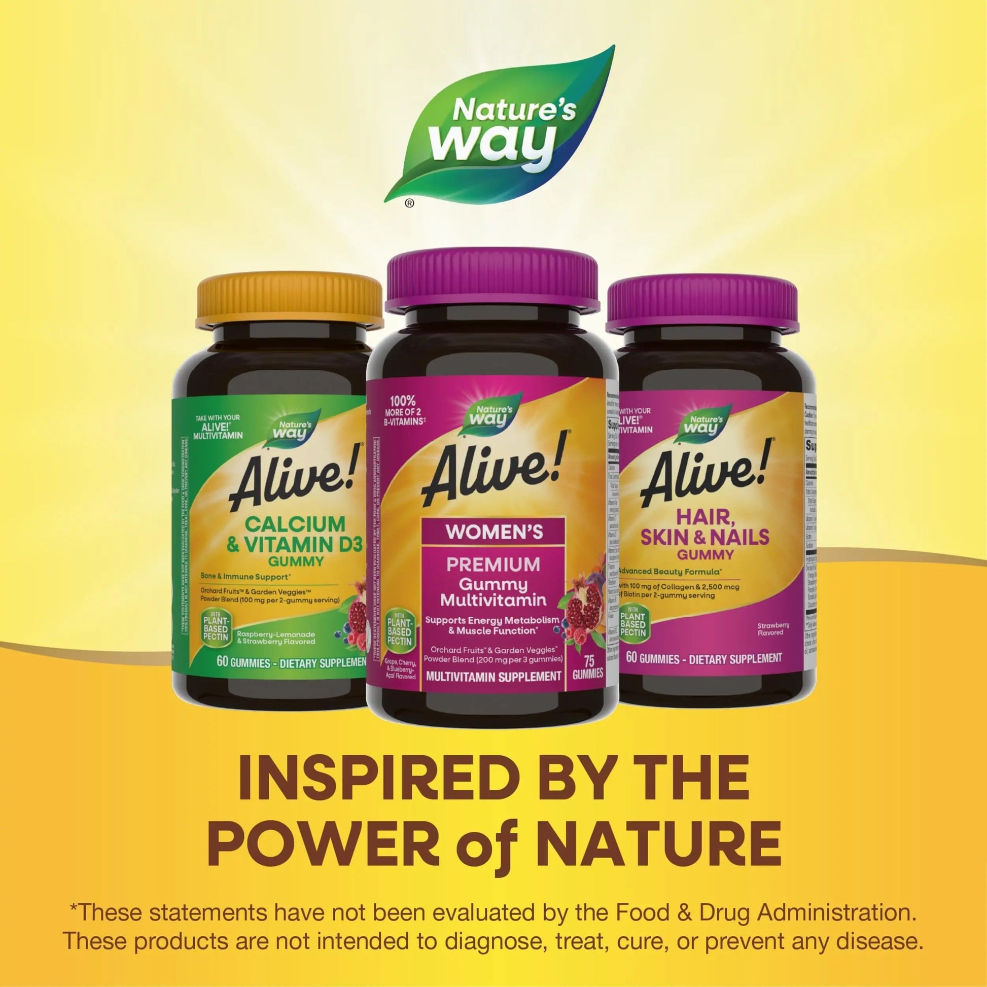 Nature’s Way Alive! Premium Women’s Gummy Multivitamin, Supports Energy Metabolism, Muscle Function*, B-Vitamins, Grape, Cherry, & Blueberry-Acai Flavored, 75 Gummies Nature's WayBuy Supplements Australia