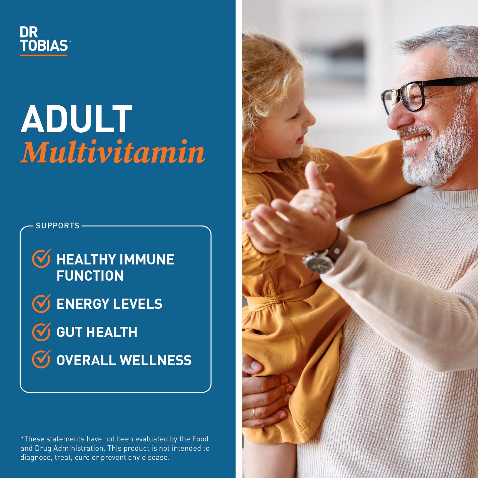 Dr. Tobias Adult Multivitamin for Women & Men, Immune Supporting Vitamins from 42 Fruits, Vegetables, Plus Probiotics, Vegan Multivitamins Dr. TobiasBuy Supplements Australia