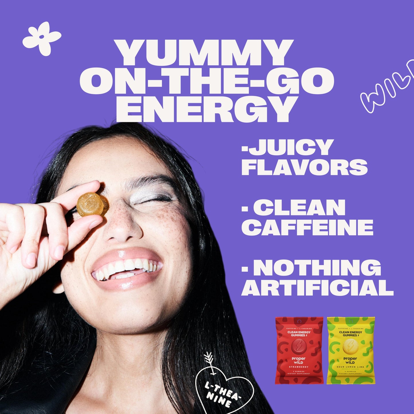 Proper Wild Energy Chews & Gummies for Focus & Clean Energy, Vegan with L-Theanine & Organic Caffeine, Plant-Based, Gluten-Free, Non-GMO, Strawberry (10-Pack) Proper WildBuy Supplements Australia