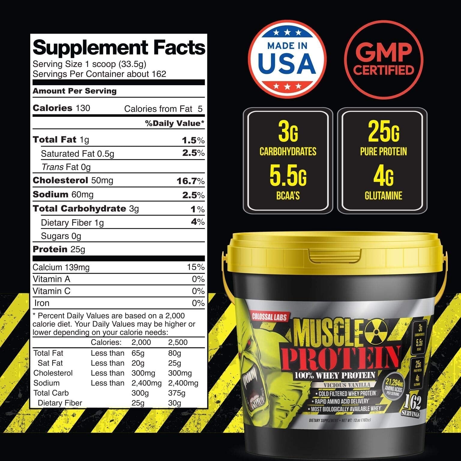 COLOSSAL LABS Muscle Protein Whey Powder [12 lbs/Pack of 1]–Chocolate Protein COLOSSAL LABSBuy Supplements Australia