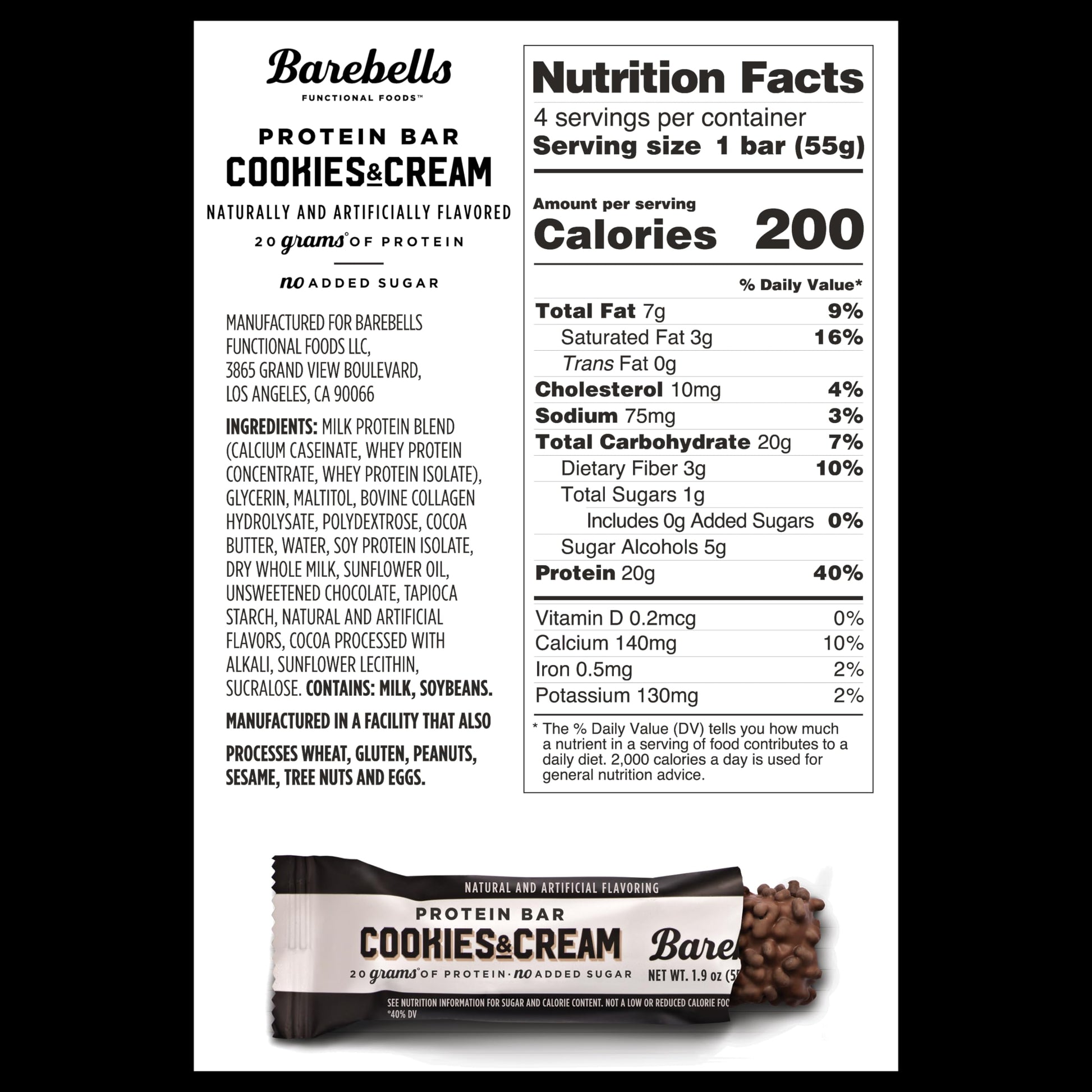 BAREBELLS Protein Bars Variety Value Pack - 16 Count, 1.9oz Bars - Protein Snacks BAREBELLSBuy Supplements Australia