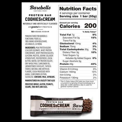 BAREBELLS Protein Bars Variety Value Pack - 16 Count, 1.9oz Bars - Protein Snacks BAREBELLSBuy Supplements Australia