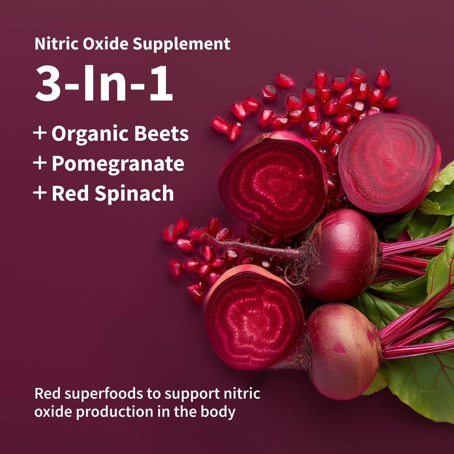 Snap Supplements USDA Organic Beet Root Powder, 3-in-1 Nitric Oxide Supplement, Support Healthy Blood Circulation, 250g (30 Servings, Apple)