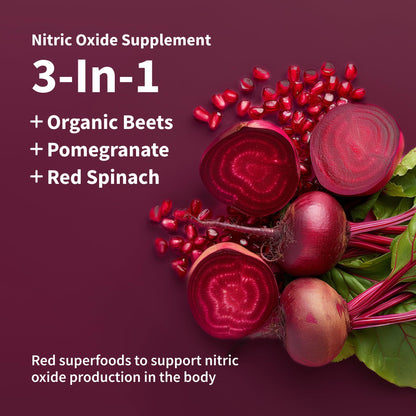 Snap Supplements USDA Organic Beet Root Powder, 3-in-1 Nitric Oxide Supplement, Support Healthy Blood Circulation, 250g (30 Servings, Apple)