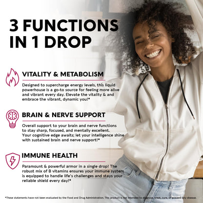 USDA Organic Vitamin B Complex Liquid Drops - 8-in-1 B Complex Vitamins: B1, B2, B3, B5 NUTRAHARMONYBuy Supplements Australia