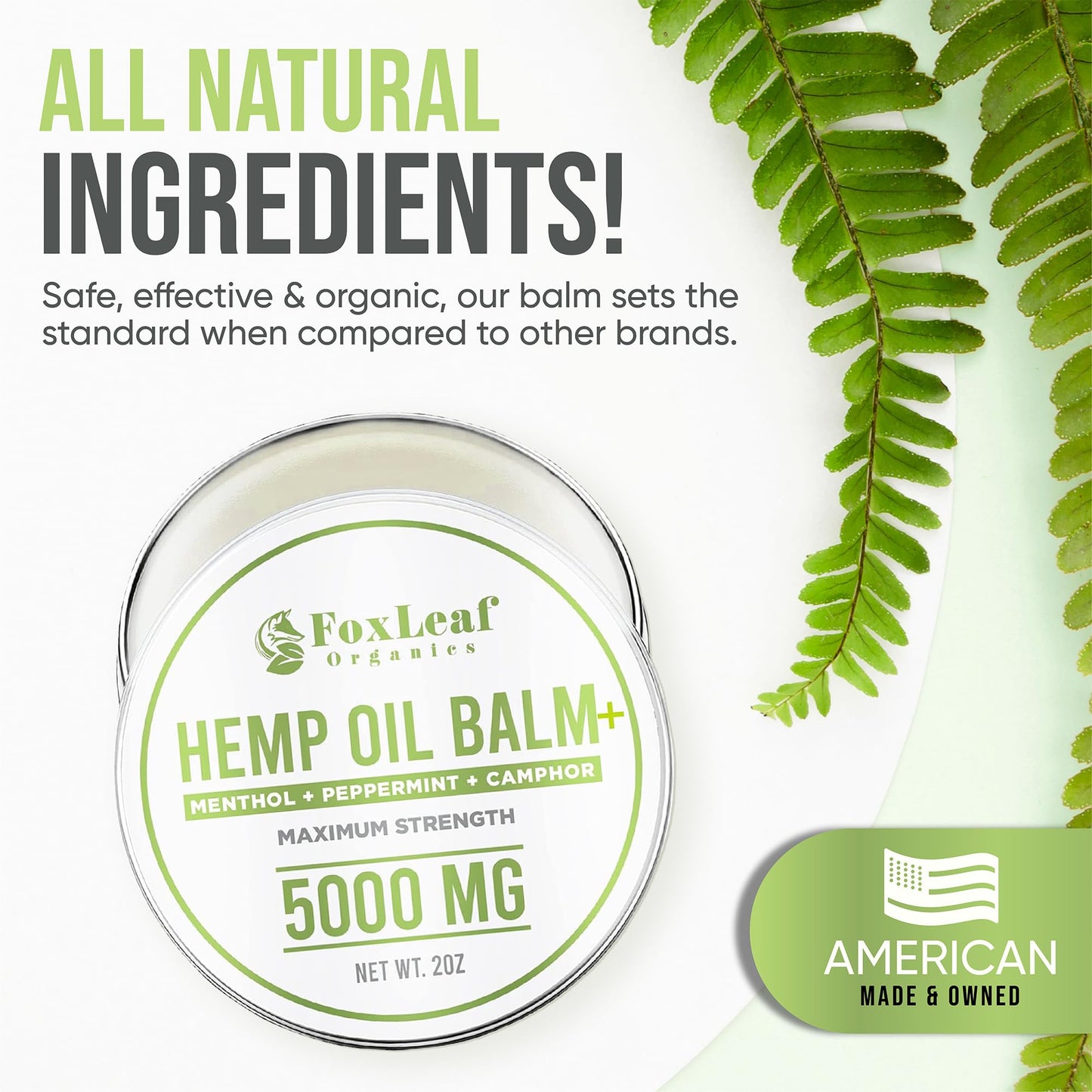 Hemp Oil Balm with Arnica, Camphor, Menthol & Peppermint, Herbal Cooling Balm for Muscles, Joints, Knees, Back & Body, Made in USA, 2oz FOXLEAFBuy Supplements Australia
