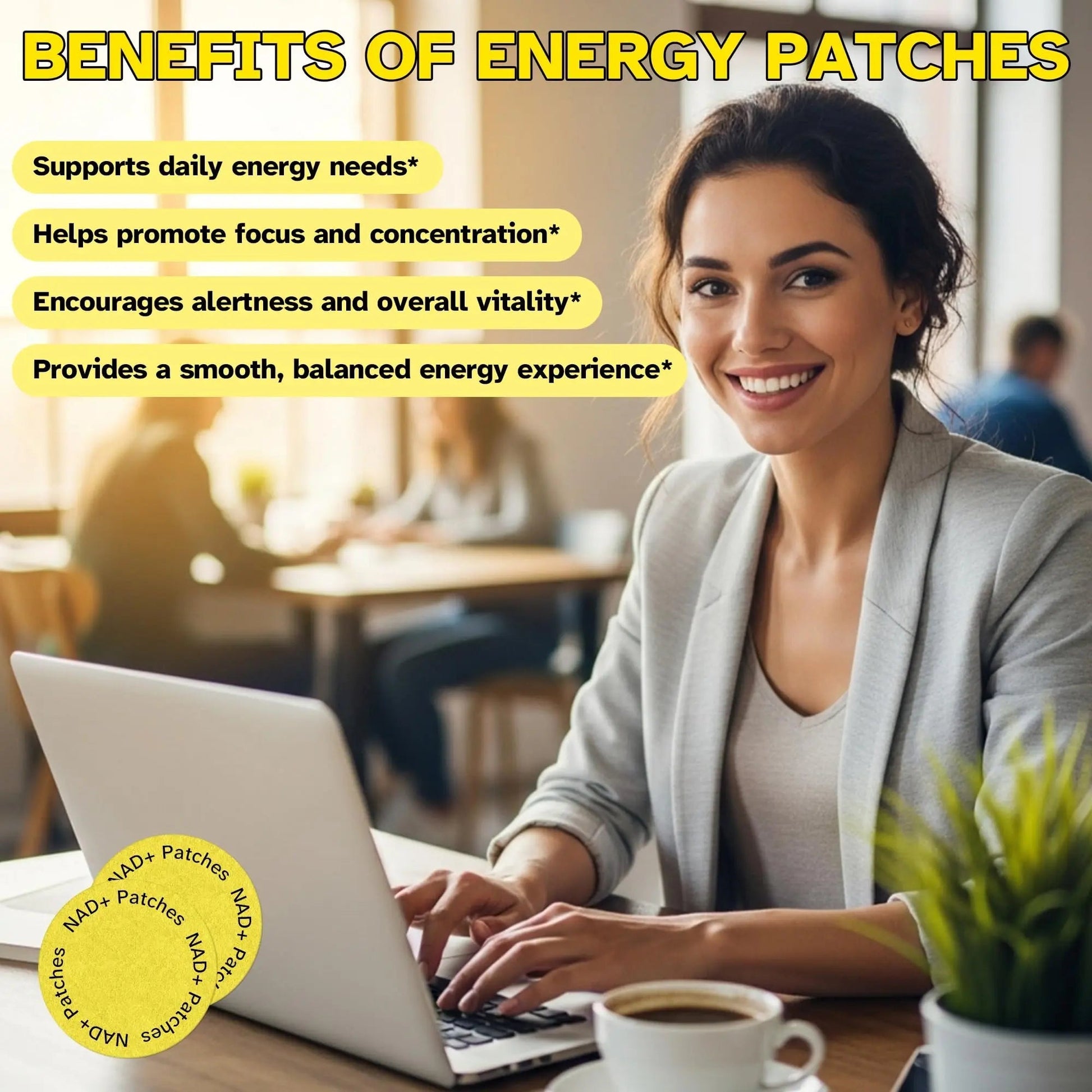 Energy Patches – 30 Plant-Based Patches with Biotin, Caffeine & Ginseng – Gentle Daily Support for Focus, Alertness & Vitality – Vegan Formula, 1 Month Supply VitaluminaBuy Supplements Australia