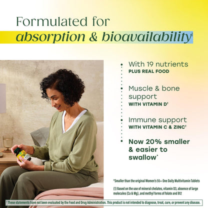 MegaFood Multivitamin for Women 55+ One Daily Womens Multivitamin with Vitamin D3, C, Zinc & Bioavailable Vitamin B12 & Folate MegaFoodBuy Supplements Australia