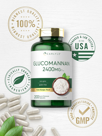 Carlyle Glucomannan Capsules | 200 Count | Soluble Fiber Pills | Non-GMO CarlyleBuy Supplements Australia