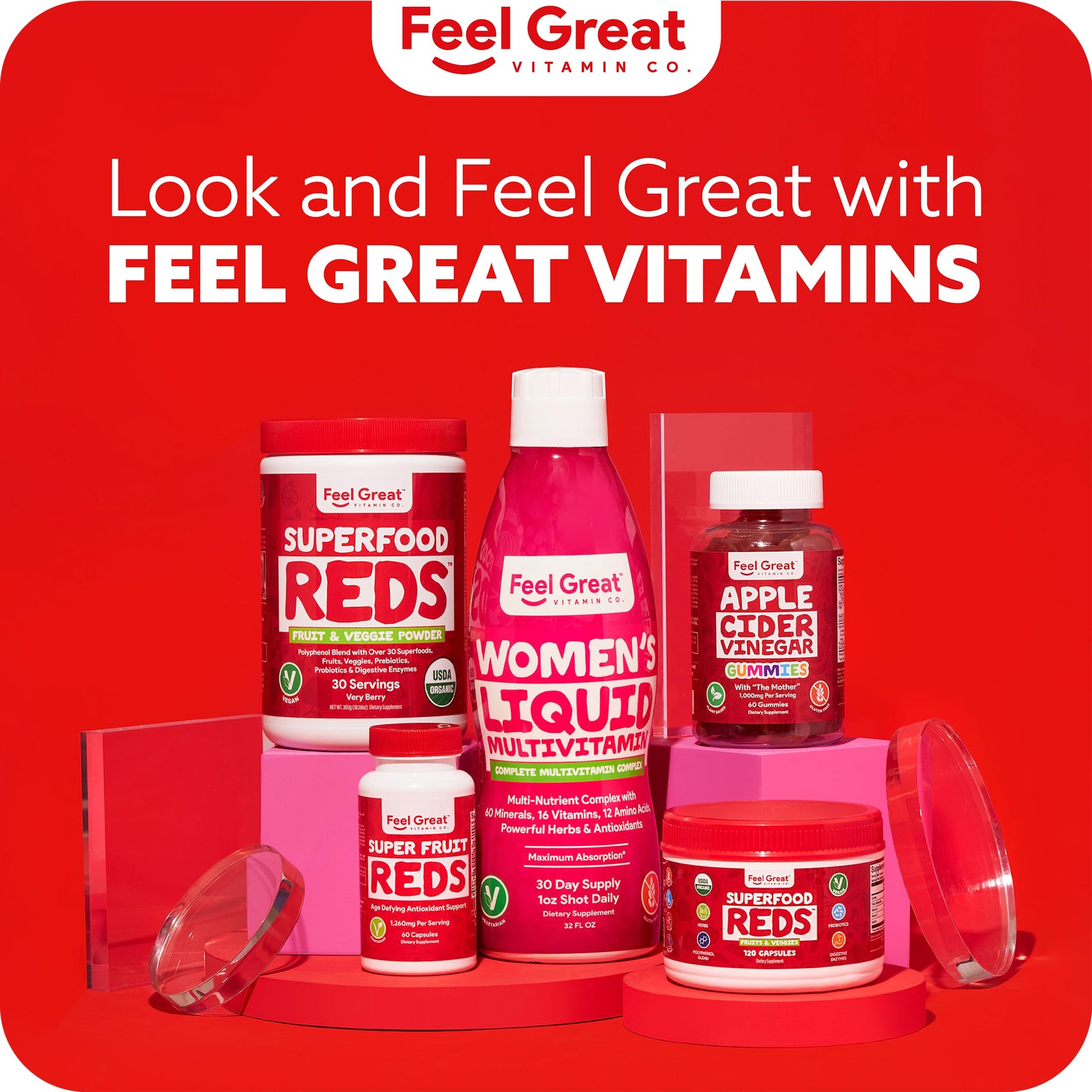 Feel Great Organic Superfood Reds Powder Packed with Beet Root Powder | Digestive Support Including Bloating Relief | Fruit and Veggie Polyphenols Supplement. The Feel Great Vitamin CompanyBuy Supplements Australia