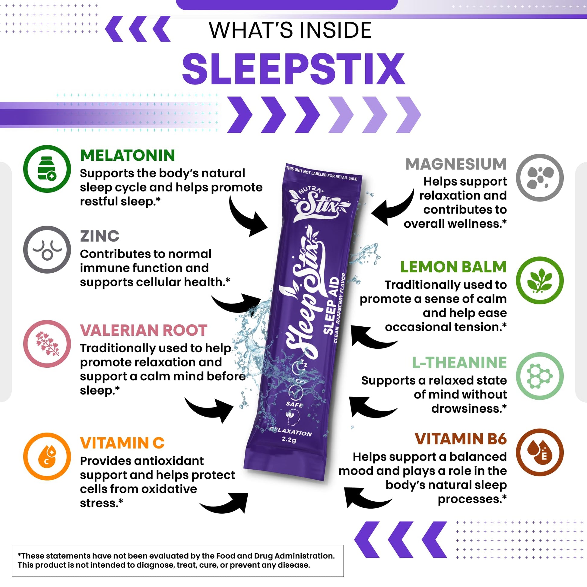 Sleep Aid Melatonin Powder Tryptophan Glycine Valerian Root Magnesium For Sleep Lemon Balm L Theanine Magnesium Glycinate Zinc Sleep Aid Myo Inositol GABACalm B6 5 HTP Stress Relief 20 Stix Clean NutraceuticalsBuy Supplements Australia
