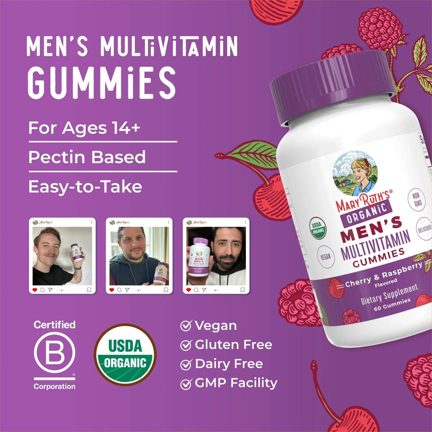 MaryRuth Organics Mens Vitamin Gummy | USDA | Vegan | Daily Multivitamins for Immune Support MaryRuth OrganicsBuy Supplements Australia