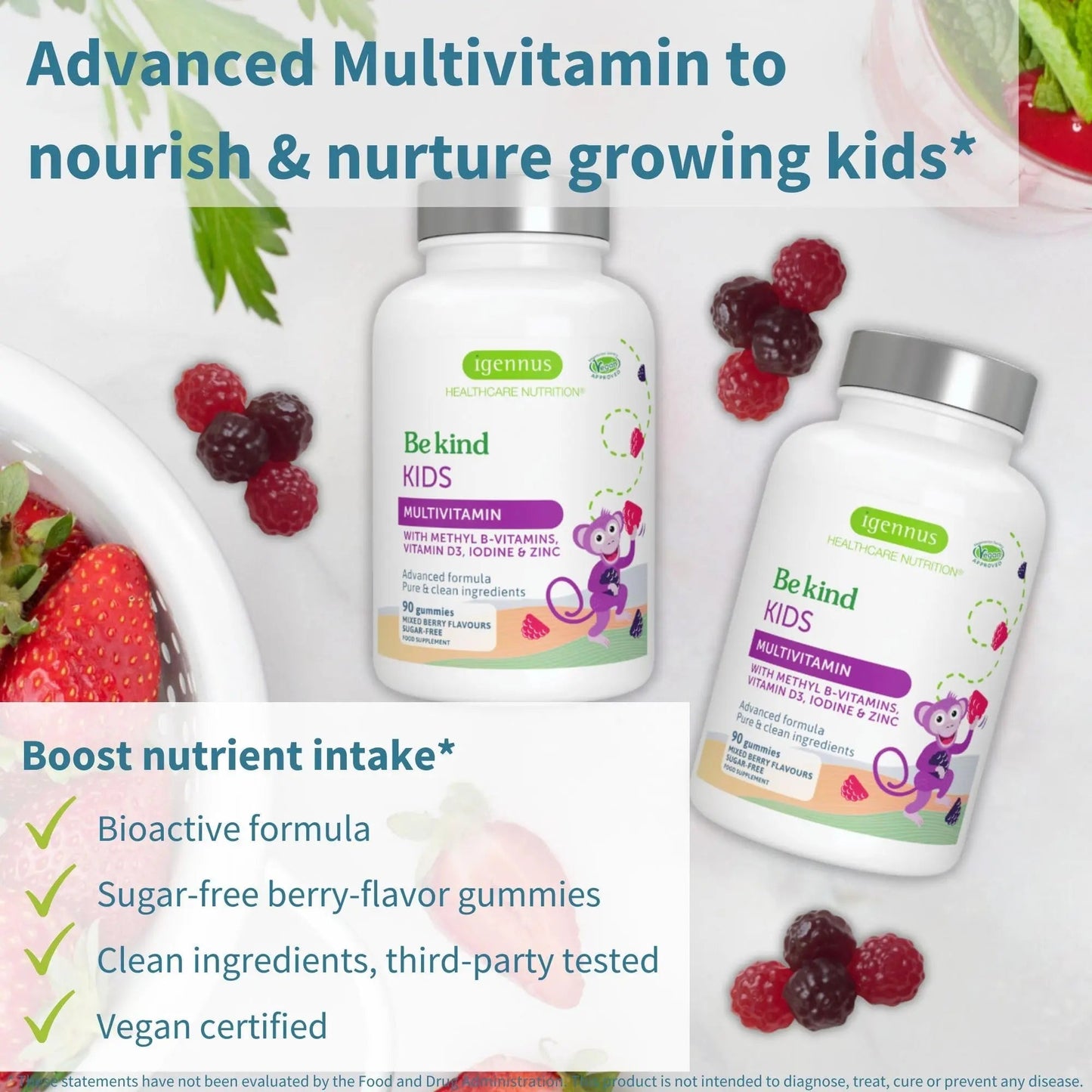 Multivitamin & Minerals for Women + Advanced Kids Multivitamin Gummy Vegan Bundle, with Methylated B-Vitamins, Vitamin A, C, D3 & E Igennus Healthcare Nutrition