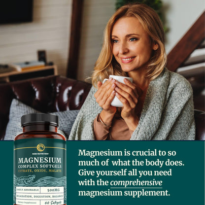 Triple Magnesium Softgels | Citrate, Malate, & Oxide | Highly Absorbable Magnesium Nobi NutritionBuy Supplements Australia
