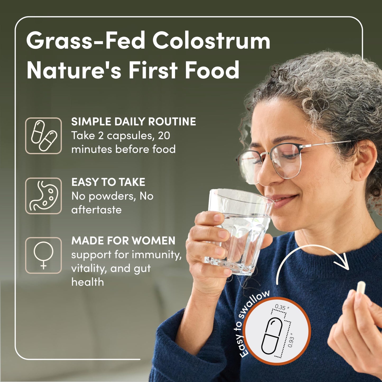 Rhea Bovine Colostrum Supplement for Women, Colostrum Capsules for Gut Health, Digestion, Bloating, Beauty, Immune Support, Bovine Colostrum for Humans, Colostrum Pills (60caps) RHEASILVIABuy Supplements Australia