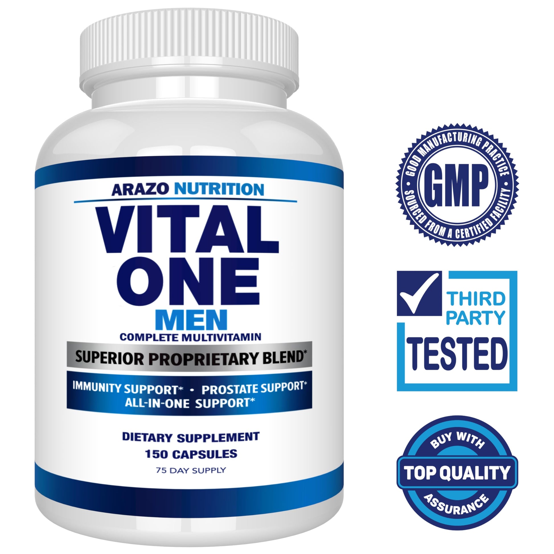 Arazo Nutrition Vital One Multivitamin for Men – Daily Wholefood Supplement - 150 Vegan Arazo NutritionBuy Supplements Australia
