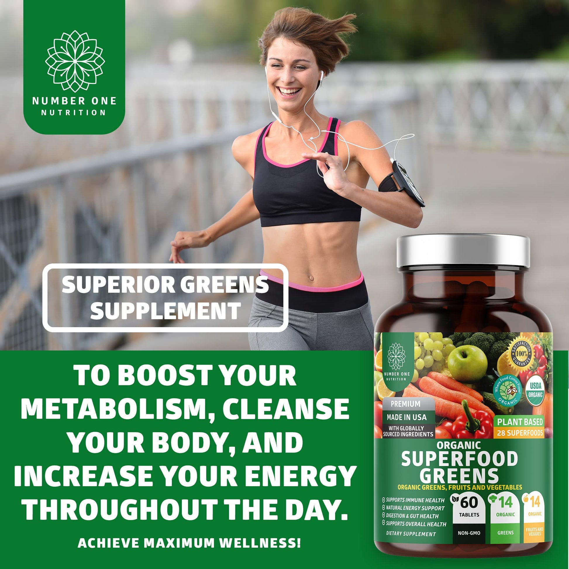 N1N Premium Organic Superfood Greens [28 Powerful Ingredients] Natural Fruit and Veggie Number One NutritionBuy Supplements Australia