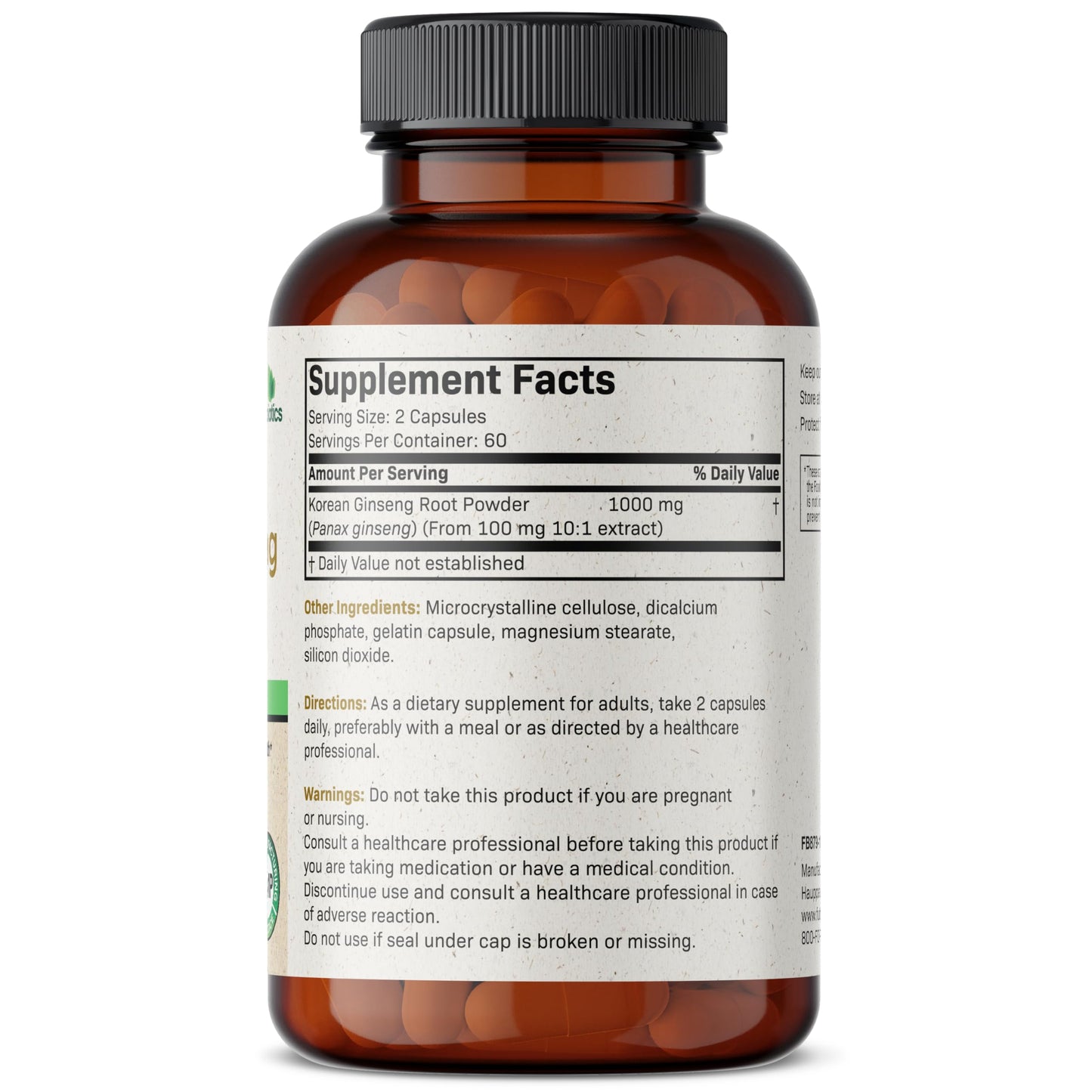 Futurebiotics Korean Panax Ginseng 1000 MG Per Serving Energy, Memory & Brain Health FuturebioticsBuy Supplements Australia