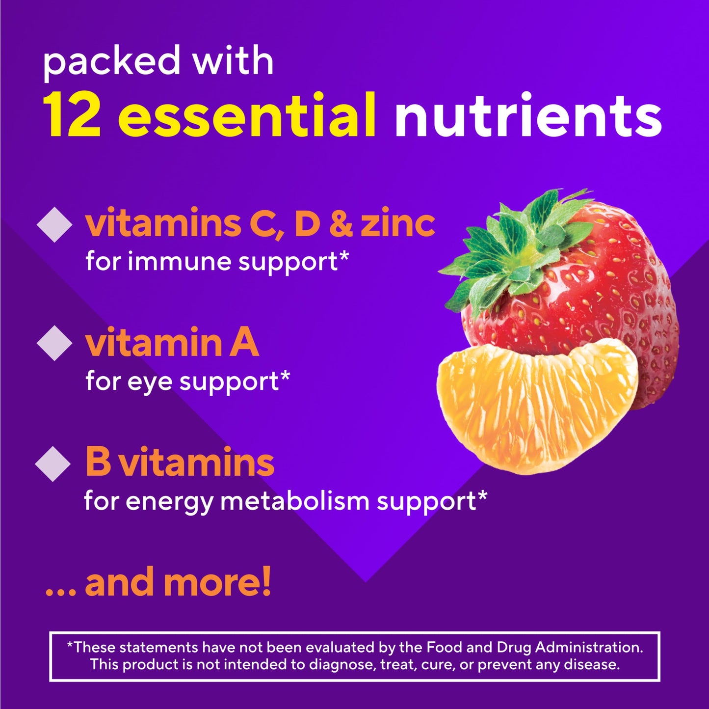 Vitafusion Multi+ Immune Support* – 2-in-1 Benefits & Flavors – Adult Gummy Vitamins with Vitamin C, Zinc VitafusionBuy Supplements Australia
