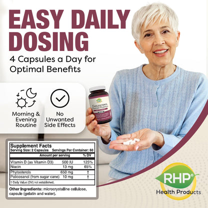 Advanced Cholesterol Health Complex with Plant Sterols. Cholesterol & Lipid Support Supplement for Healthy Heart & Cholesterol Levels for Men & Women. 120 Capsules RHPBuy Supplements Australia