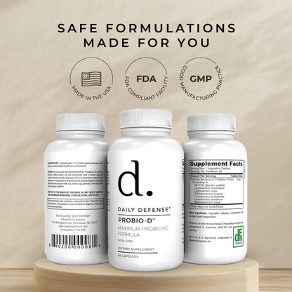 Daily Defense Probiotic Immune Support Supplement - Daily Probiotics for Men with Constipation & Gas - Digestion and Bloating Supplement & Probiotics for Women - 60 Capsules, PROBIO-D Daily DefenseBuy Supplements Australia