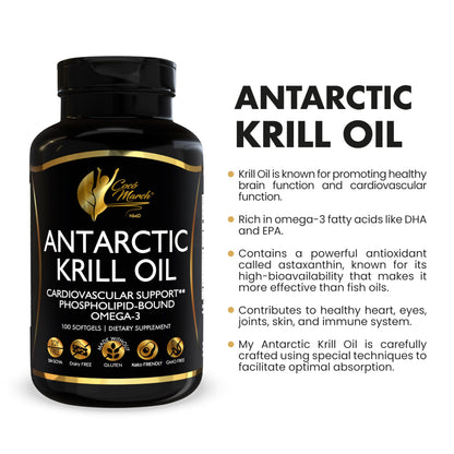 Cocó March N.M.D Pure Antarctic Krill Oil 1000mg – Omega 3 Fish Oil Supplement with EPA, DHA, Choline & Astaxanthin – Fast Absorption, Immune, Heart & Joint Support for Men & Women – 100 Softgels Cocó March N.M.DBuy Supplements Australia