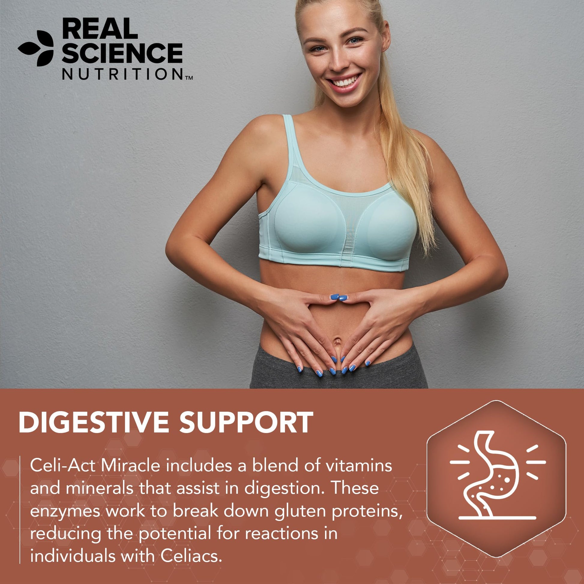Real Science Nutrition Celi-Act Miracle is a Natural Supplement to Support Celiac Discomfort and Digestive Health Real Science NutritionBuy Supplements Australia