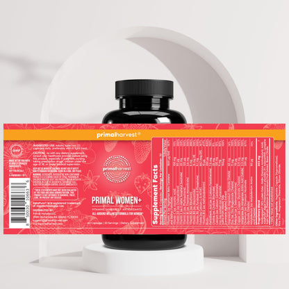 Primal Harvest Women+, Woman's Multivitamin Vitamin A, Vitamin C, Vitamin D and E, Vitamin B12, B6, Biotin