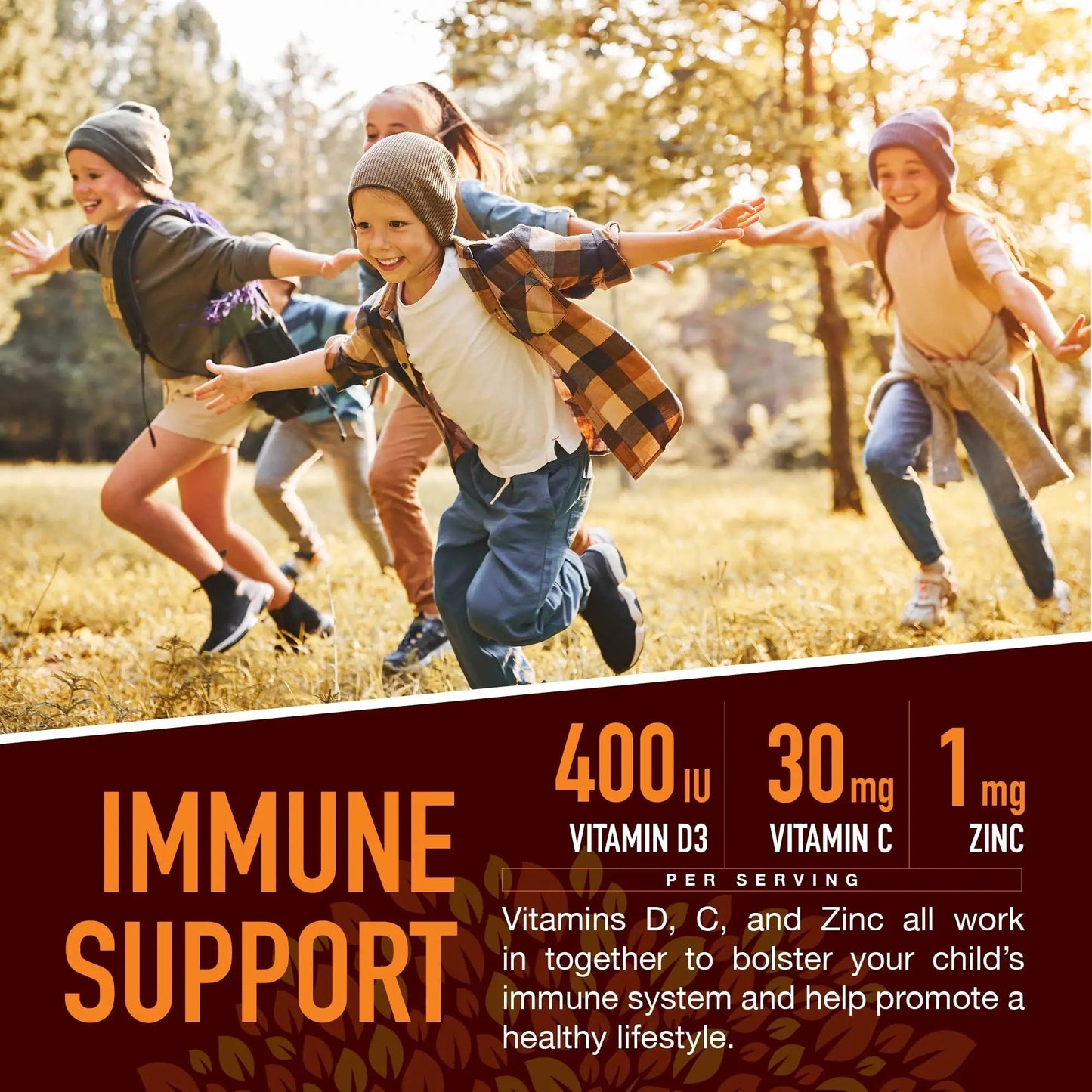YUM-V'S Kids Strong Earth - Organic Immune Health Gummies with Vitamin C, Vitamin D3 Plus Zinc - Immune System Boost Zinc YUM-V'SBuy Supplements Australia