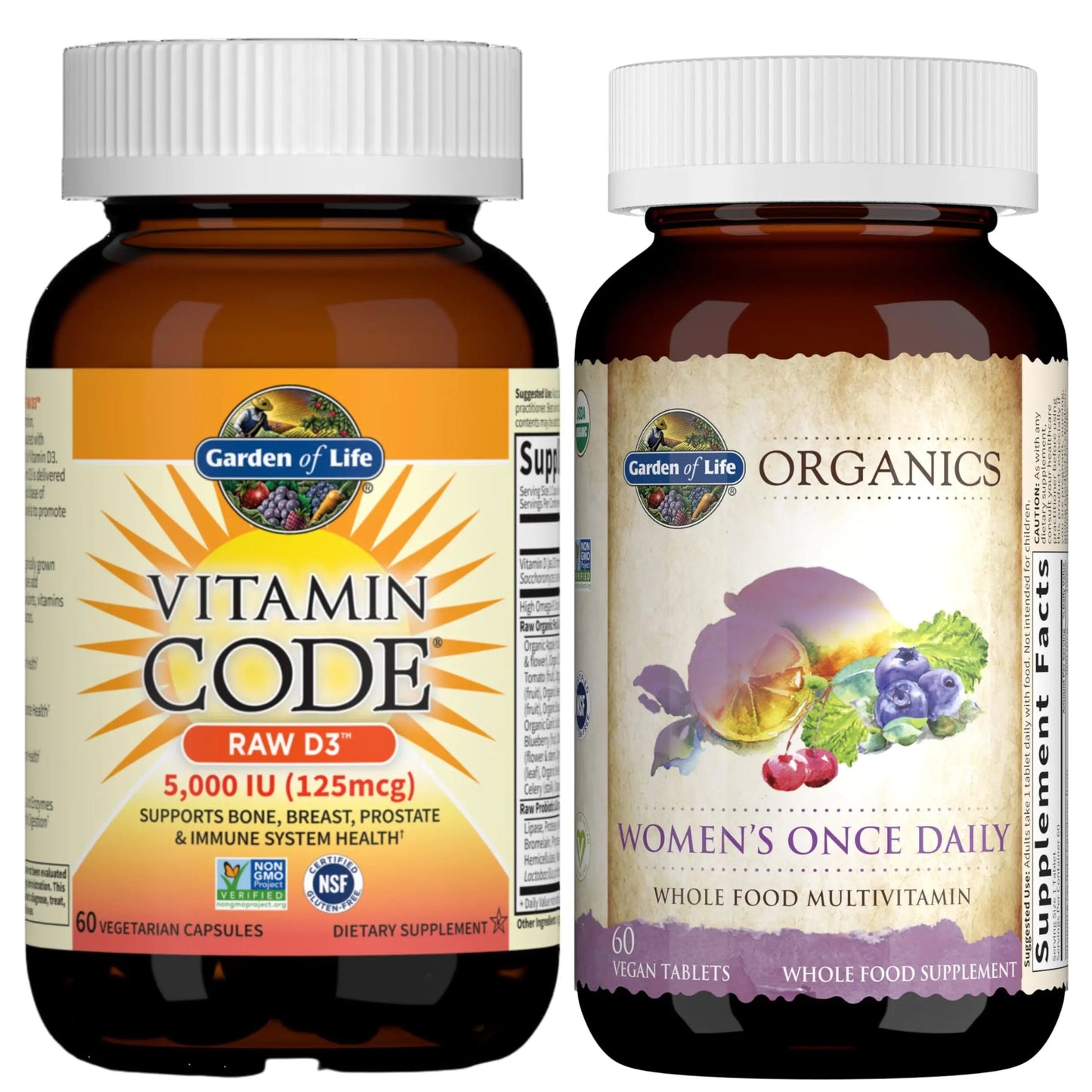 Garden of Life Organics Women's Once Dail,y 60ct & Vitamin Code Vitamin D3 5,000IU, 60ct Garden of LifeBuy Supplements Australia