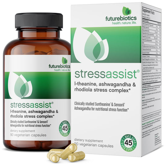 Futurebiotics Stressassist L-theanine Ashwagandha and Rhodiola Rosea Stress Complex - Natural Nutritional Stress Function, 90 Vegetarian Capsules FuturebioticsBuy Supplements Australia