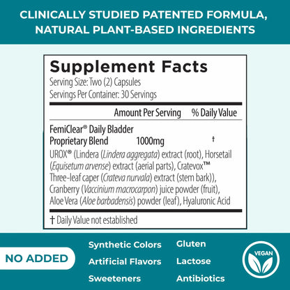 FemiClear Bladder Strength Supplement | Bladder Control & Wellness | 60 Capsules, 30 Day Supply | Made with Natural Ingredients | for Women & Men FemiClearBuy Supplements Australia