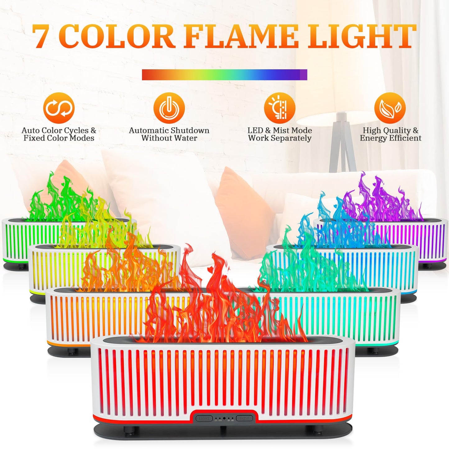 Comfynest Colorful Flame Air Aroma Diffuser Humidifier 7 Flame Colors,200ml Essential Oil ComfynestBuy Supplements Australia