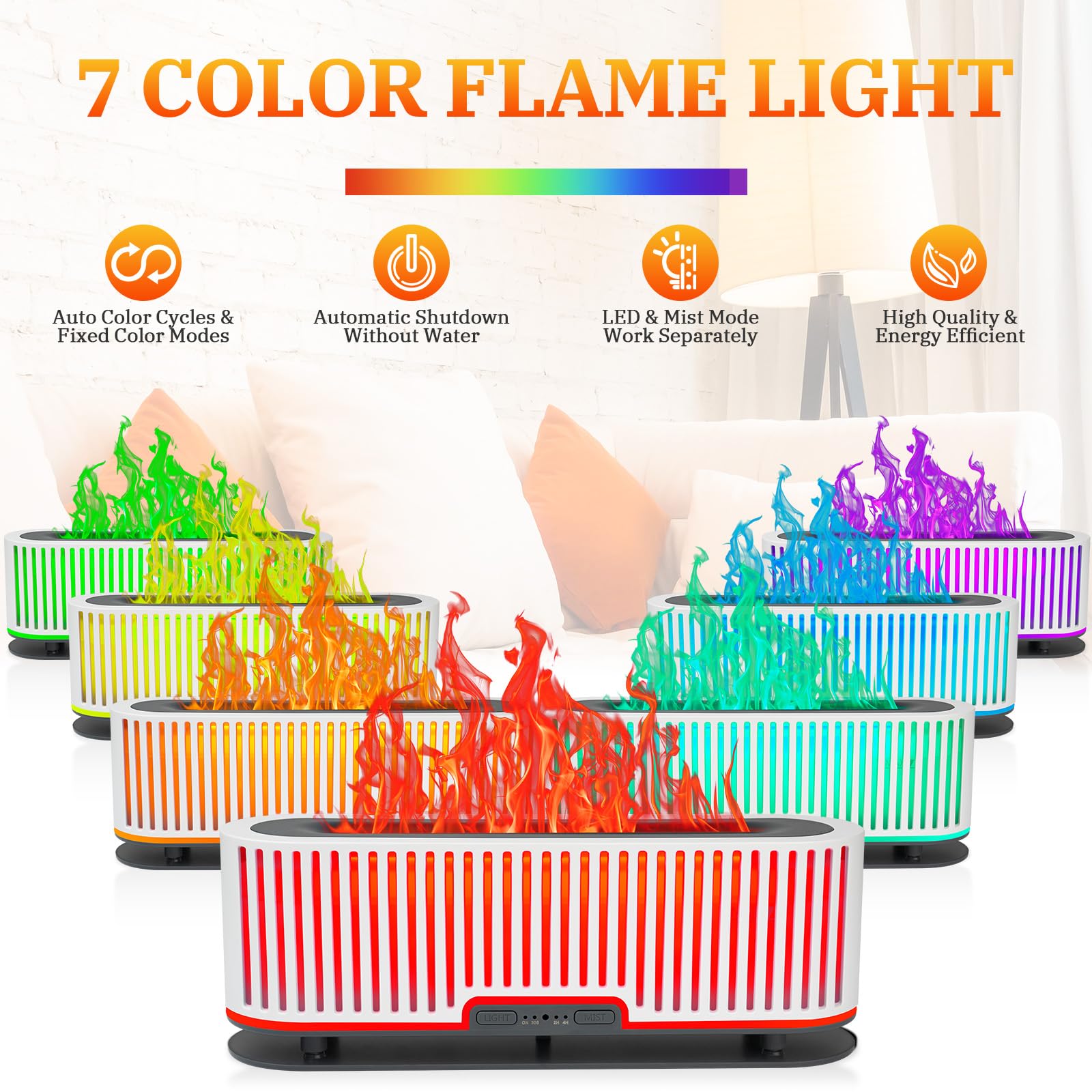 Comfynest Colorful Flame Air Aroma Diffuser Humidifier 7 Flame Colors,200ml Essential Oil ComfynestBuy Supplements Australia