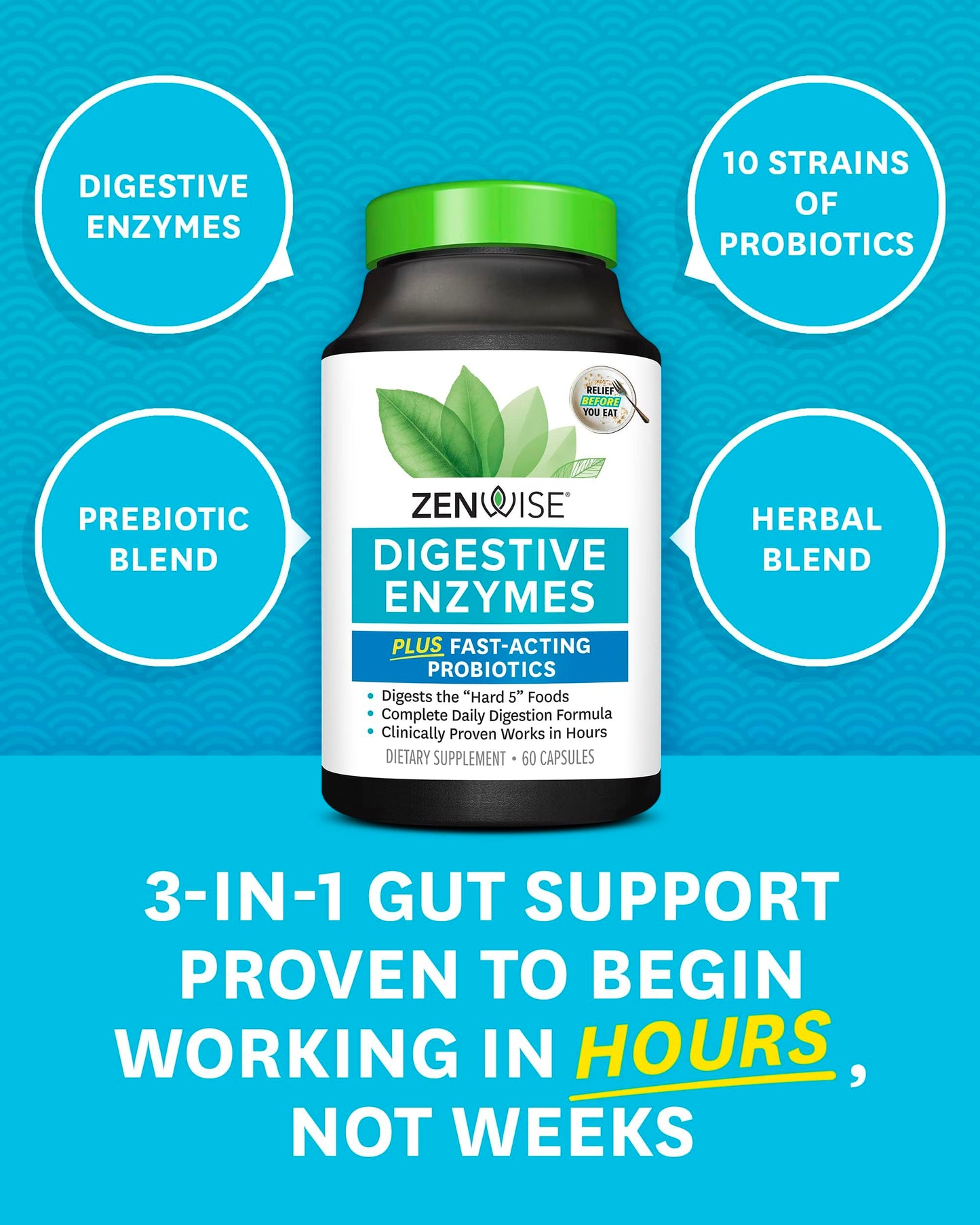 Zenwise Health Digestive Enzymes - Probiotic Multi Enzymes with Probiotics Zenwise HealthBuy Supplements Australia