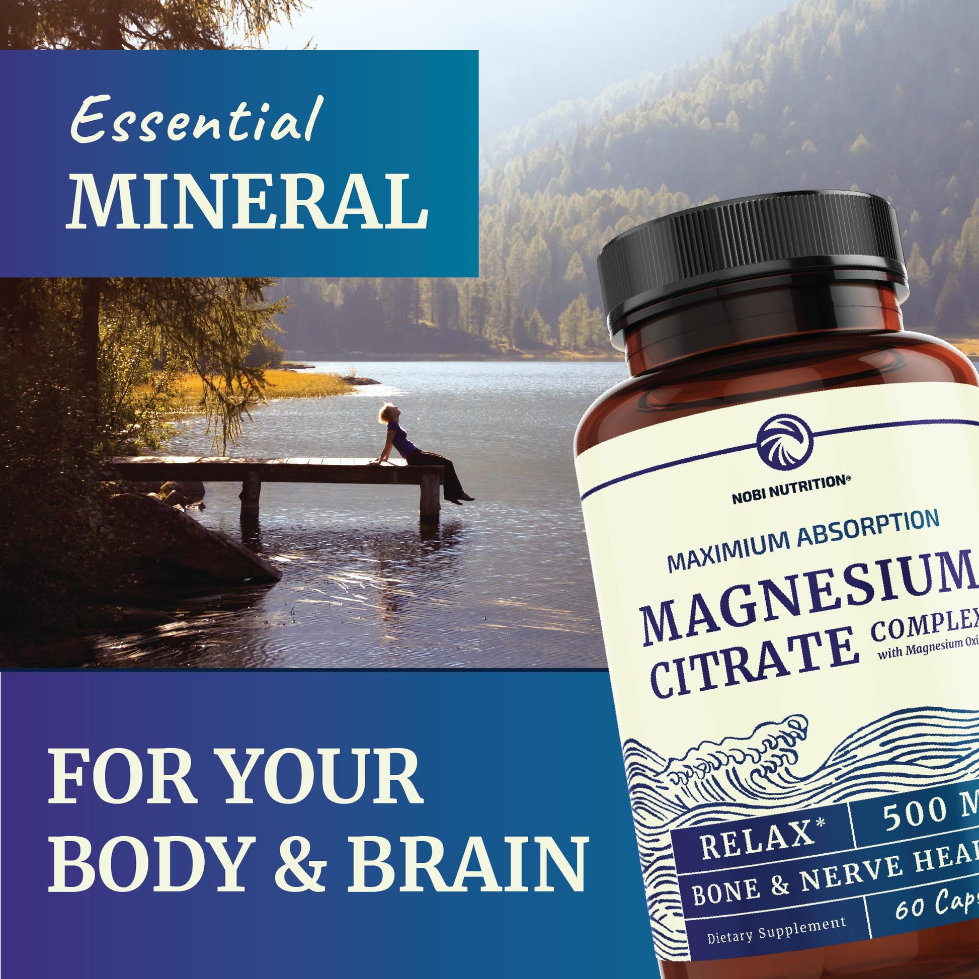Magnesium Citrate Complex 500 MG for Calm, Relaxation, Constipation & Digestion Nobi NutritionBuy Supplements Australia