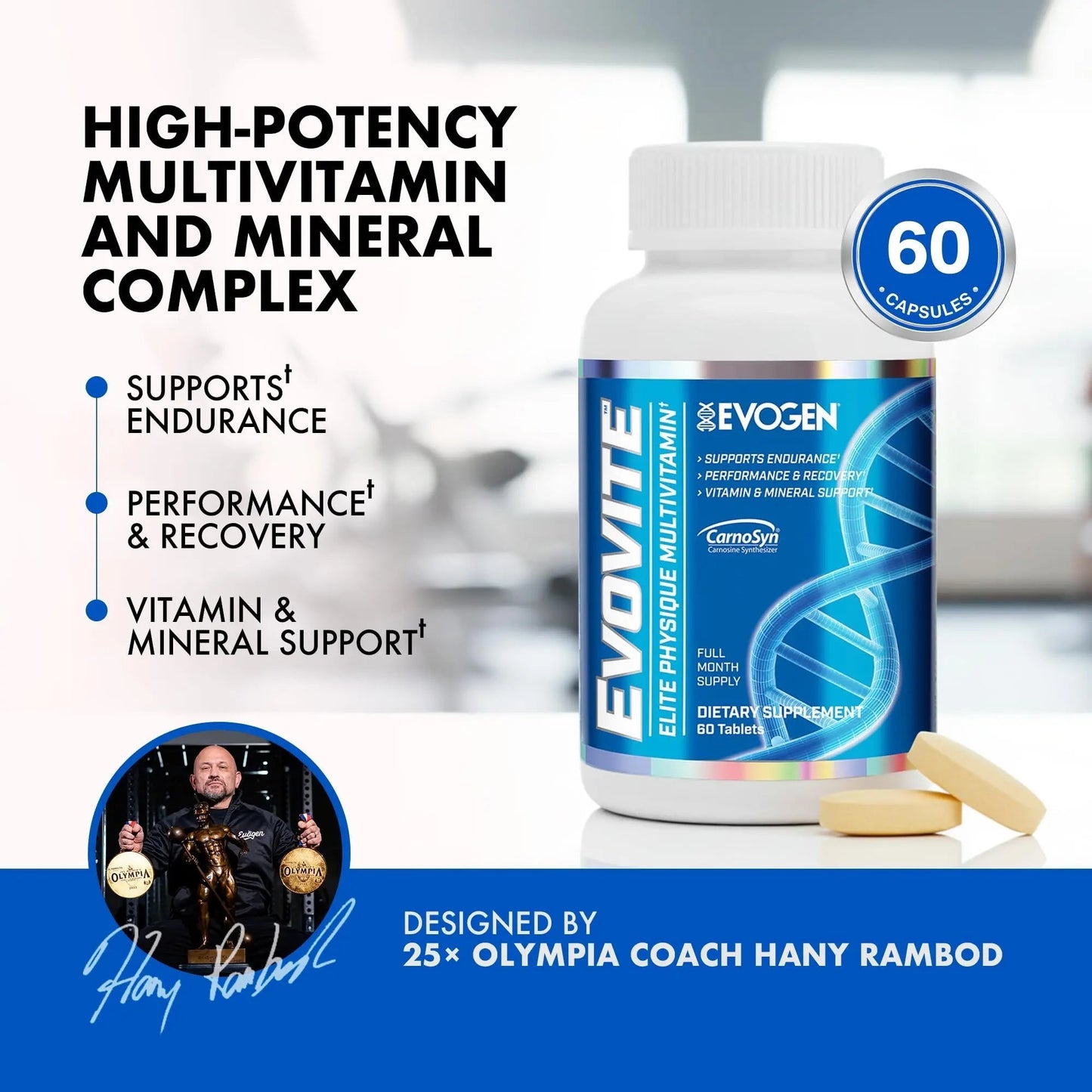 Evogen Evovite - Elite Physique Multivitamin for Women & Men | Advanced Formula for Endurance, Recovery, & Joint Health | Evogen