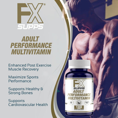 FXSUPPS Performance Multi-Vitamin with Amino Acids, Beta-Alanine and L-Carnitine, Enhanced Performance and Recovery, 180 Tablets FXSUPPSBuy Supplements Australia